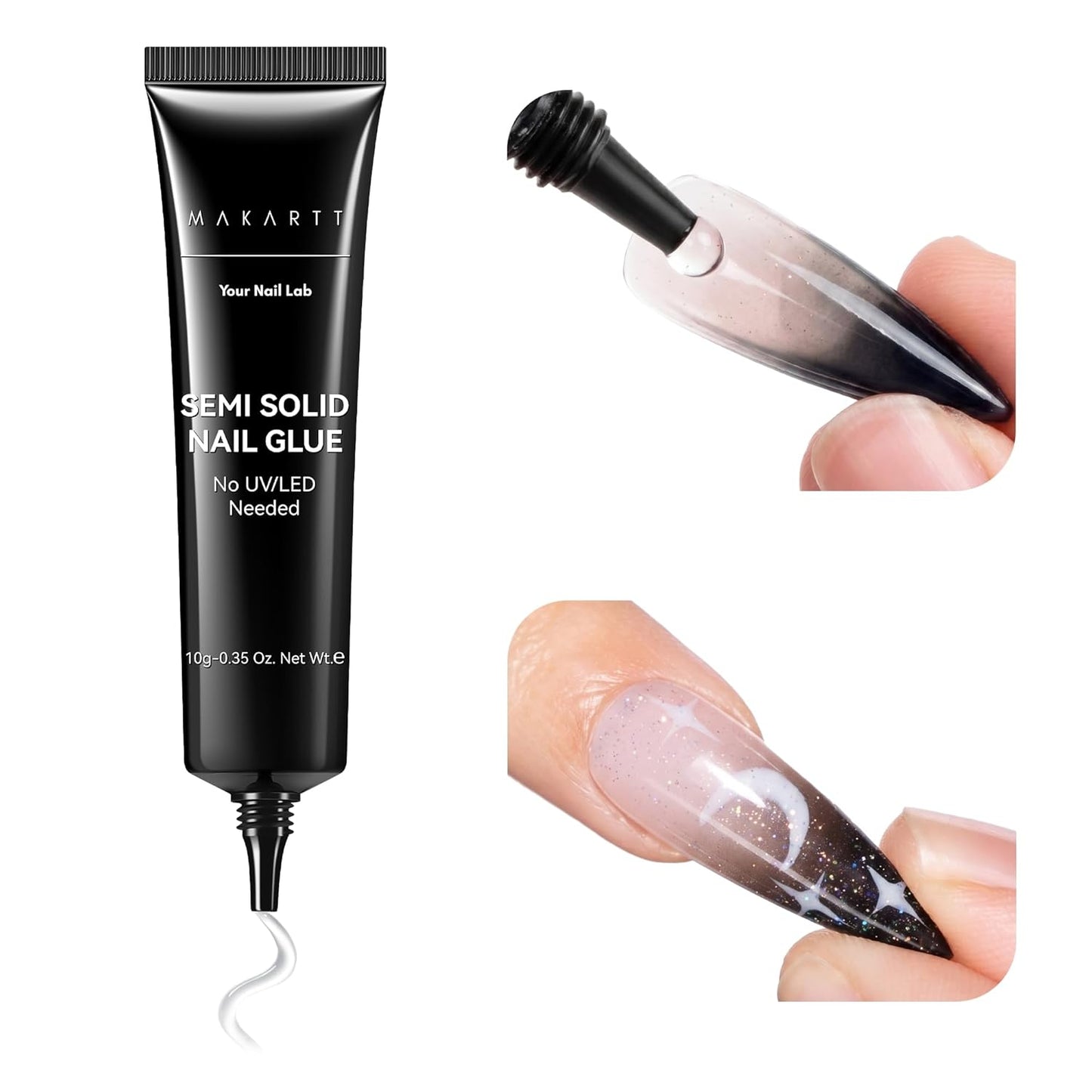 Nail Rhinestone Glue Gel - Super Strong Adhesive for Nail Art | 15ml Clear Gel with Brush Pen