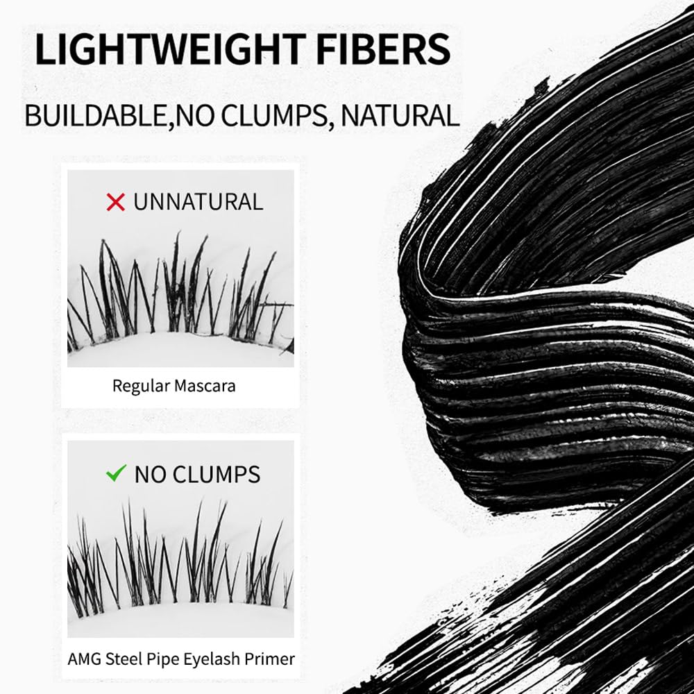 Metal Wand Mascara - Waterproof & Smudge-Proof 3D Curling Formula | Buildable, Washable, Clump-Free Lashes in Black