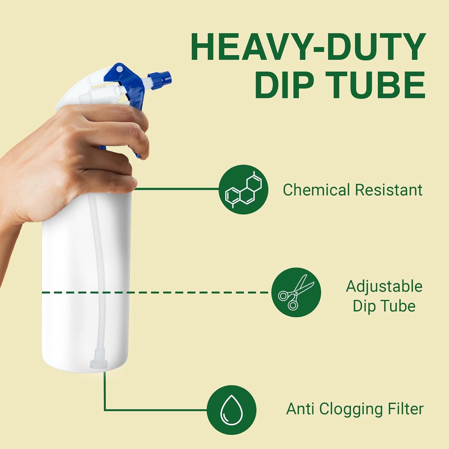 Green Spray Bottle Nozzle Replacement - Heavy Duty Sprayer Triggers for Home & Commercial Cleaning | Fits 8-32 oz Bottles, Blue, 24 Pack