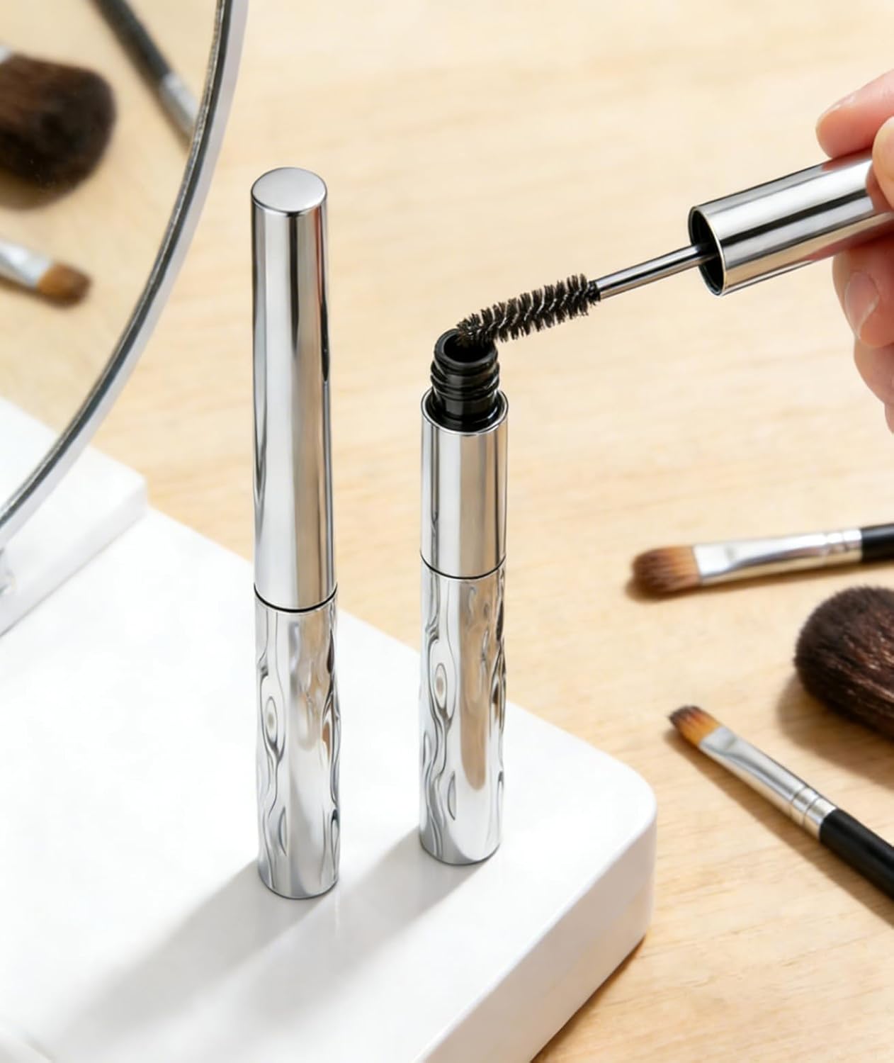Metal Wand Mascara - Waterproof Tubing Formula for 3D Curling & Volumizing | Long-Lasting Black Finish