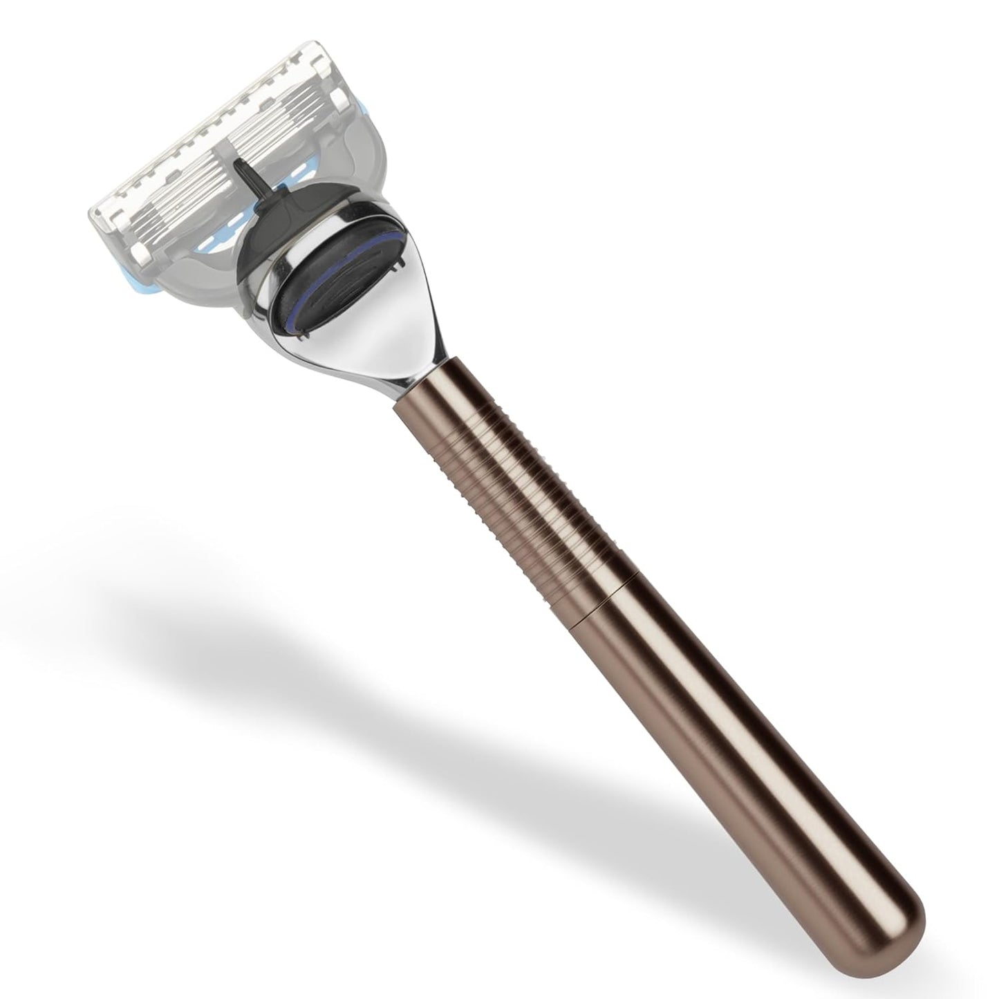 Men's Metal Razor Handle Replacement - Compatible with Gillette Fusion 5 & Proglide | Grey