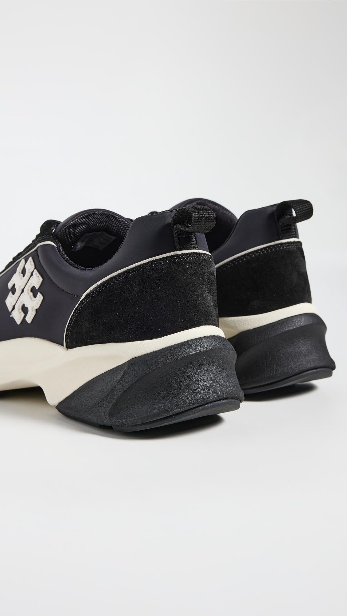 Tory Burch Women's Good Luck Trainer Sneakers, Perfect Black/New Ivory, 9 Medium US