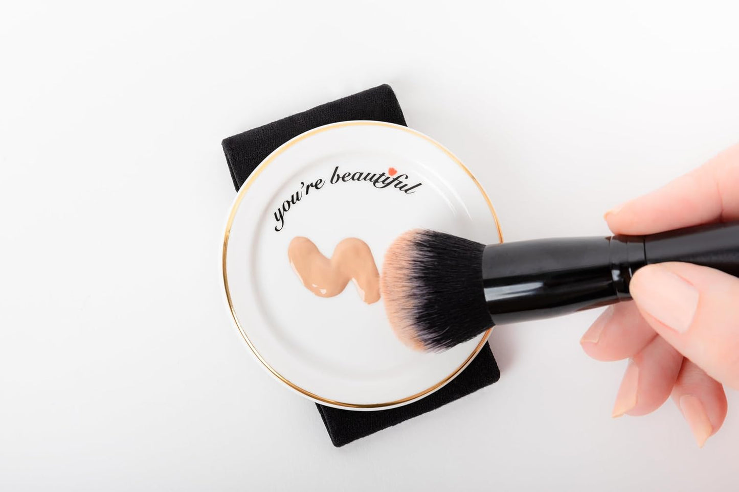Makeup Palette Mixer Tray - Hands-Free Porcelain Foundation Palette with Adjustable Strap | 3-Inch Size