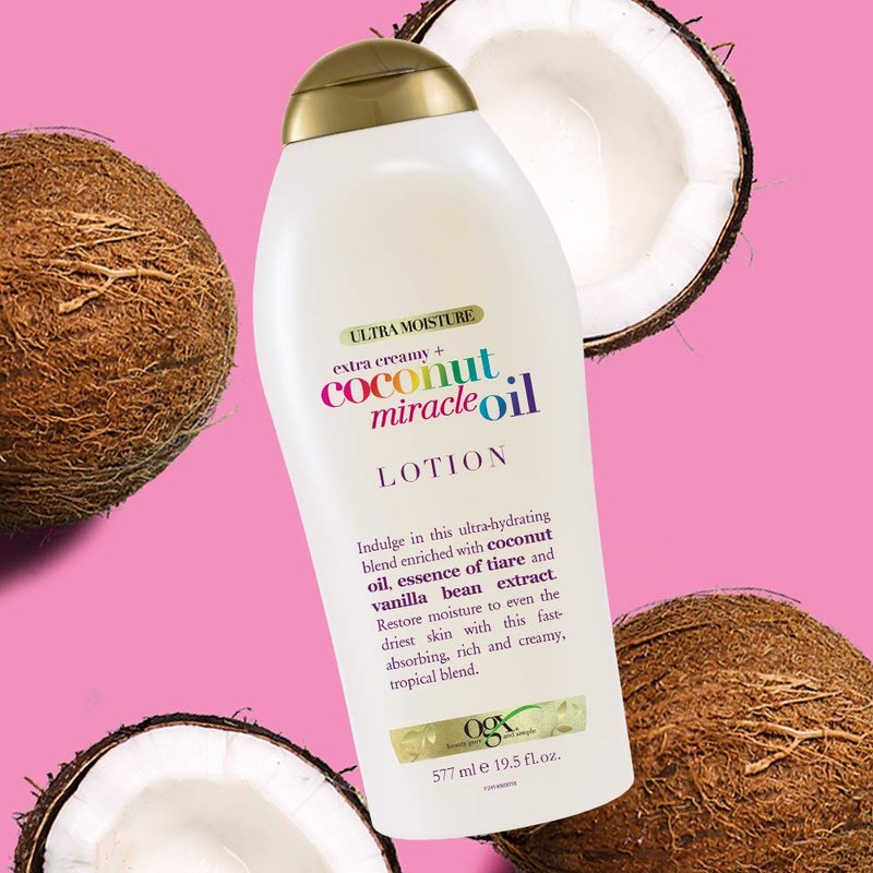 OGX Coconut Miracle Oil Body Lotion - Ultra Moisturizing, Fast-Absorbing, Paraben-Free | 19.5 Ounce