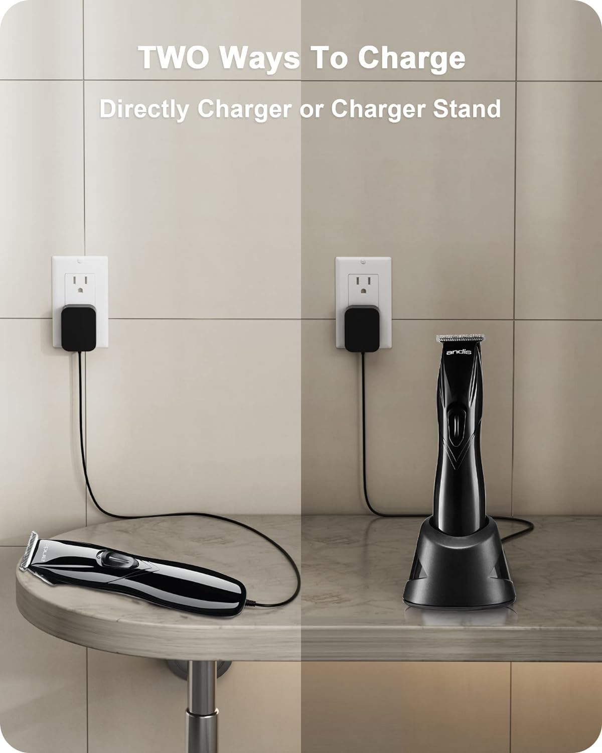 FGIEU Charging Stand Compatible with Andis 32400 32475 32810 33785 32490 Slimline Pro Lithium ion T-Blade Trimmer Replacement for Andis 77511 4.9V Charger Stand.