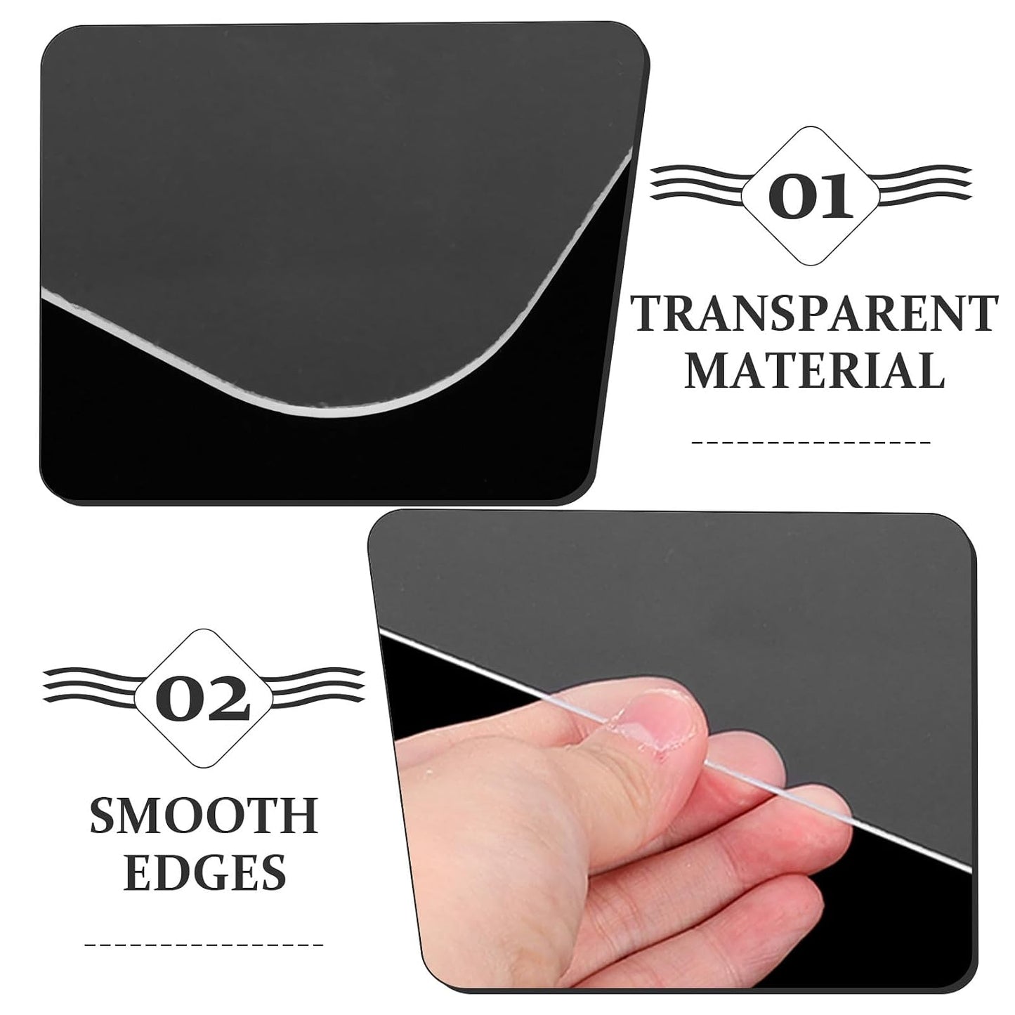 Clear Hair Highlight Board - 2Pcs 15.7 x 4.7 Inch Dye Paddle for Balayage & Foiling | Transparent Salon Coloring Tools