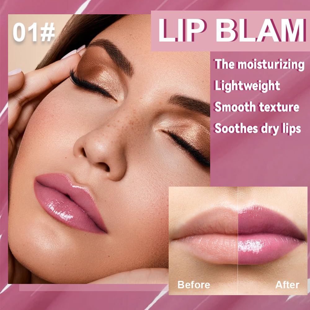 Summer Lip Butter Balm - Ultra-Hydrating Vegan Lip Gloss for Sheer-Tinted Shine | 2-Pack (01+06)