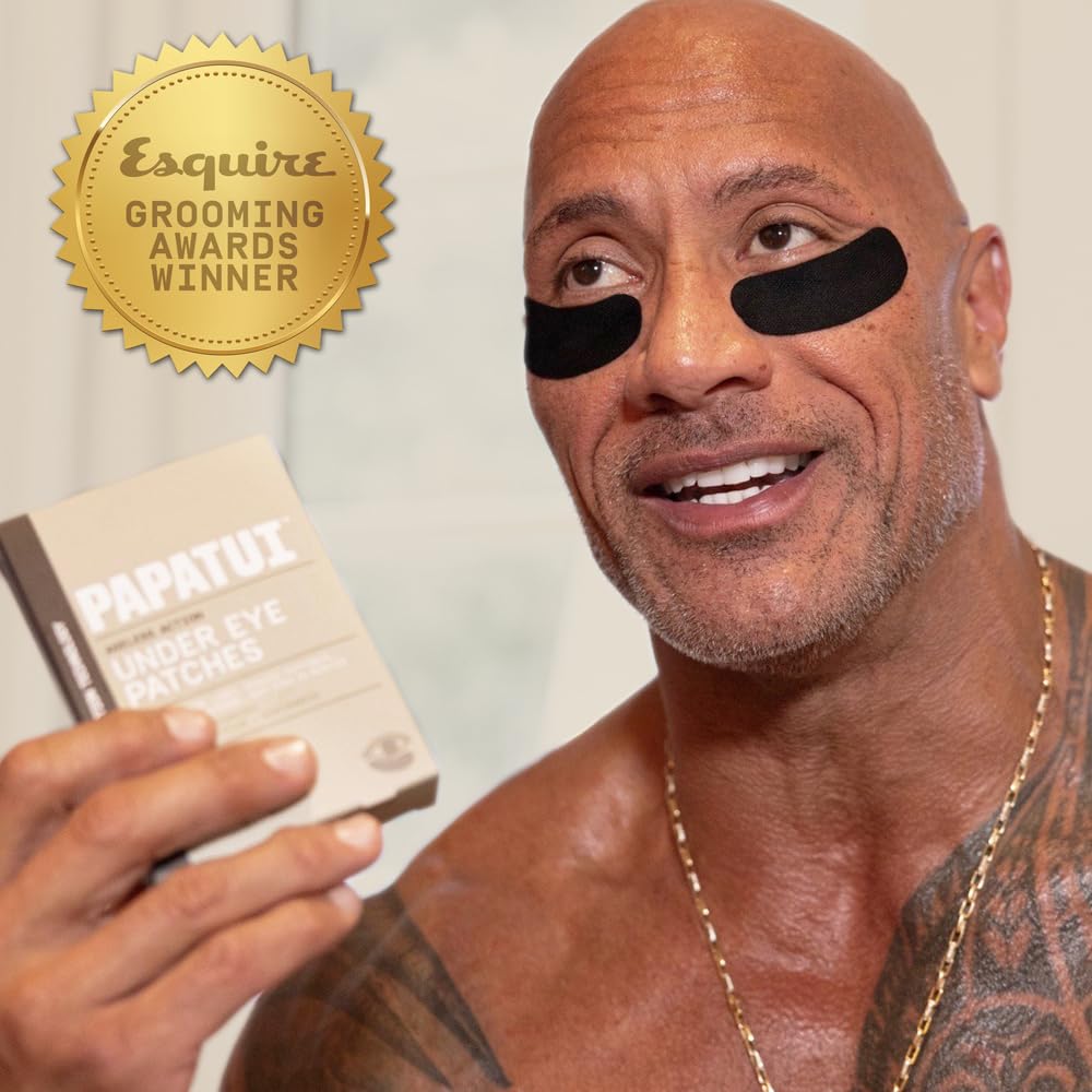 Fast-Acting Under Eye Patches for Men - Reduce Puffiness & Dark Circles | Niacinamide, Hyaluronic Acid, Caffeine | 6ct