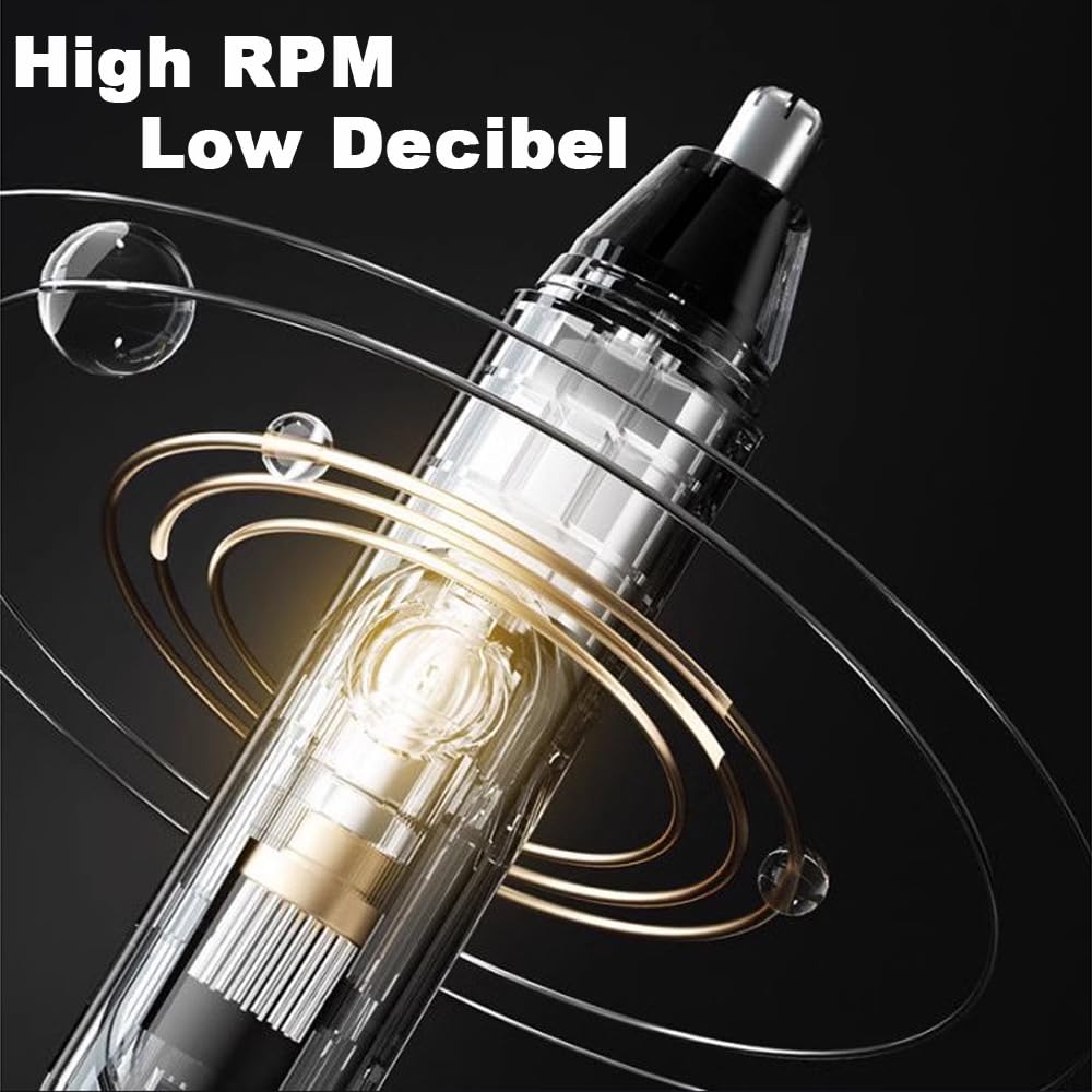Cqxfsgr Ear and Nose Hair Trimmer Clipper for Men Women, USB Rechargeable Professional Painless Eyebrow & Facial & Ear & Nose Hair Trimmer, LED Display Dual Edge Blades for Easy Cleansing