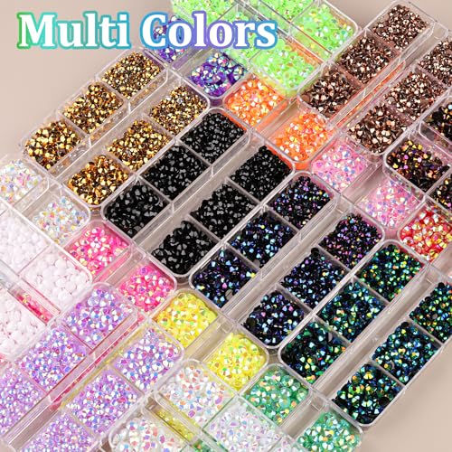 Pink AB Flatback Rhinestones Kit with Jewelry Glue for Crafting & DIY Jewelry