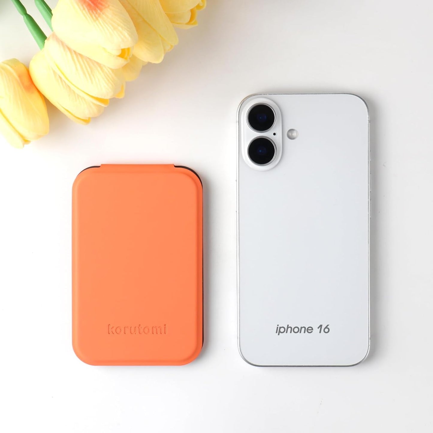 Travel Makeup Mirror - Ultrathin Portable Handheld Compact | Ideal for Camping, Home, Office - Orange