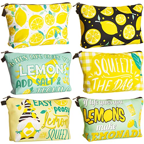 Reginary Lemon Style 6-Piece Waterproof Makeup & Cosmetic Bags Travel Organizer
