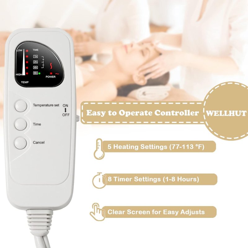 Heating Massage Table Warmer - 75x36in Heated Mattress Pad with 5 Heat Levels | UL Certified Electric Twin Bed Warmer