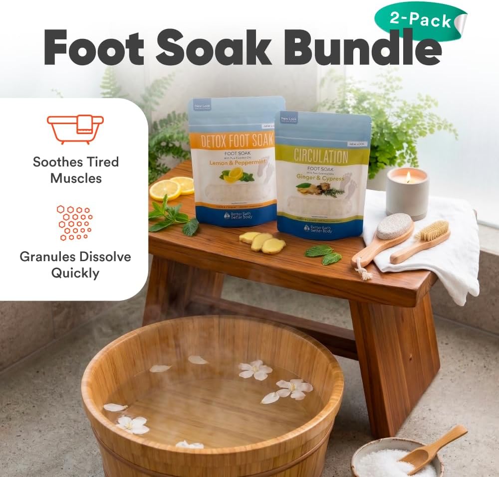 Foot Soak Salts Bundle - DIY Spa Treatment for Discomfort & Dry Skin | 2 lbs Each, BPA-Free Easy Lock Pouch