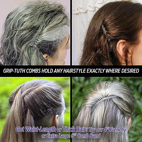 Good Hair Days Grip-Tuth 2.75" Side Combs - Secure Hold, 2 Pack