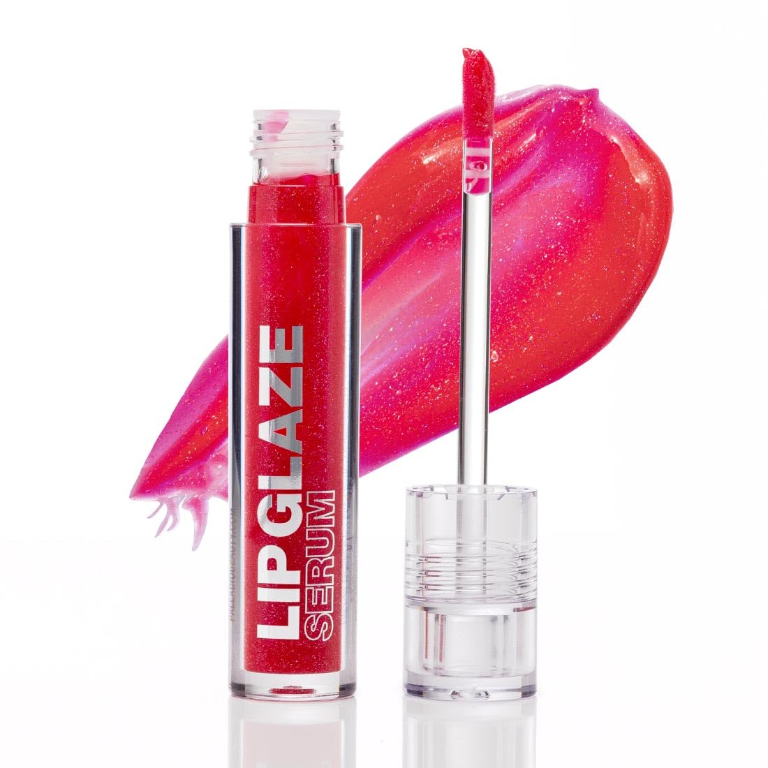 Palladio Lip Glaze Serum - Hydrating Lip Gloss with Peptides & Hyaluronic Acid for Plump Lips | Vegan, High-Shine (Blush Brulee)