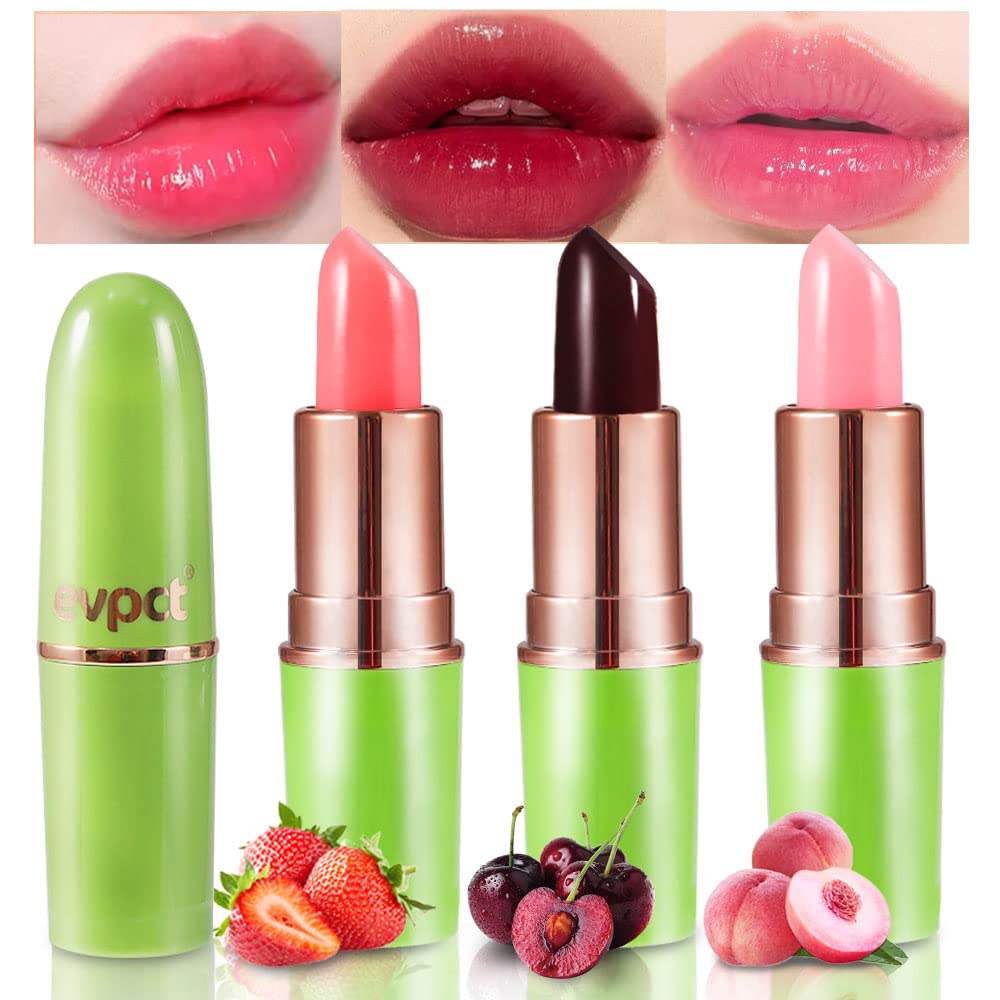 Blueberry Tinted Lip Balm Set - PH Color Changing Lipstick Balm for Women | Long-Lasting Light Pink Tint