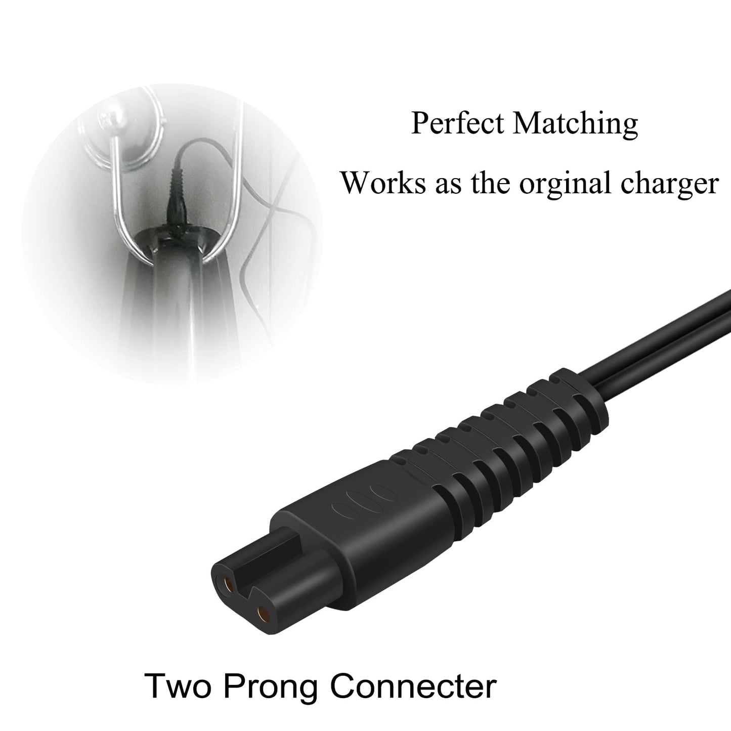 Replacement for Bissell Pet Hair Eraser Charger, Charging Power Cord Compatible with Bissell 2390 2390A 23903 2284W 14.4V Lithium Ion Hand Vacuum Power Cord