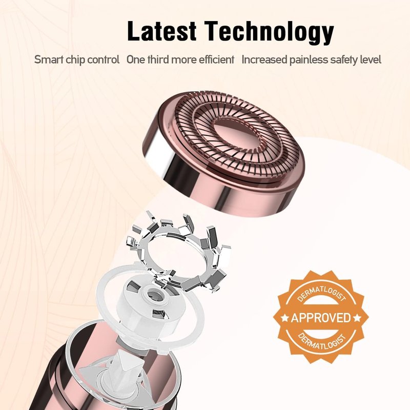 Facial Hair Removal for Women, Hair Removal Device, SEIHAI Rechargeable Hair Remover/face shavers, Facial Hair Remover for Upper Lip, Chin, Included 4 x Replacement Heads