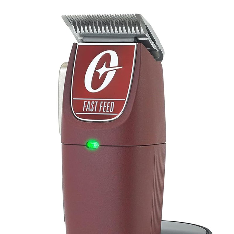 Oster Professional Cordless Hair Clippers, Fast Feed for Barbers and Hair Cutting with Detachable Blade, Burgundy