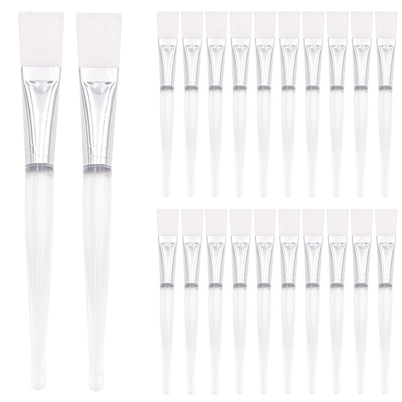Facial Mask Brushes - 20 Soft Applicators for Makeup & Skincare | Ideal for Mud & Cream Applications (White)
