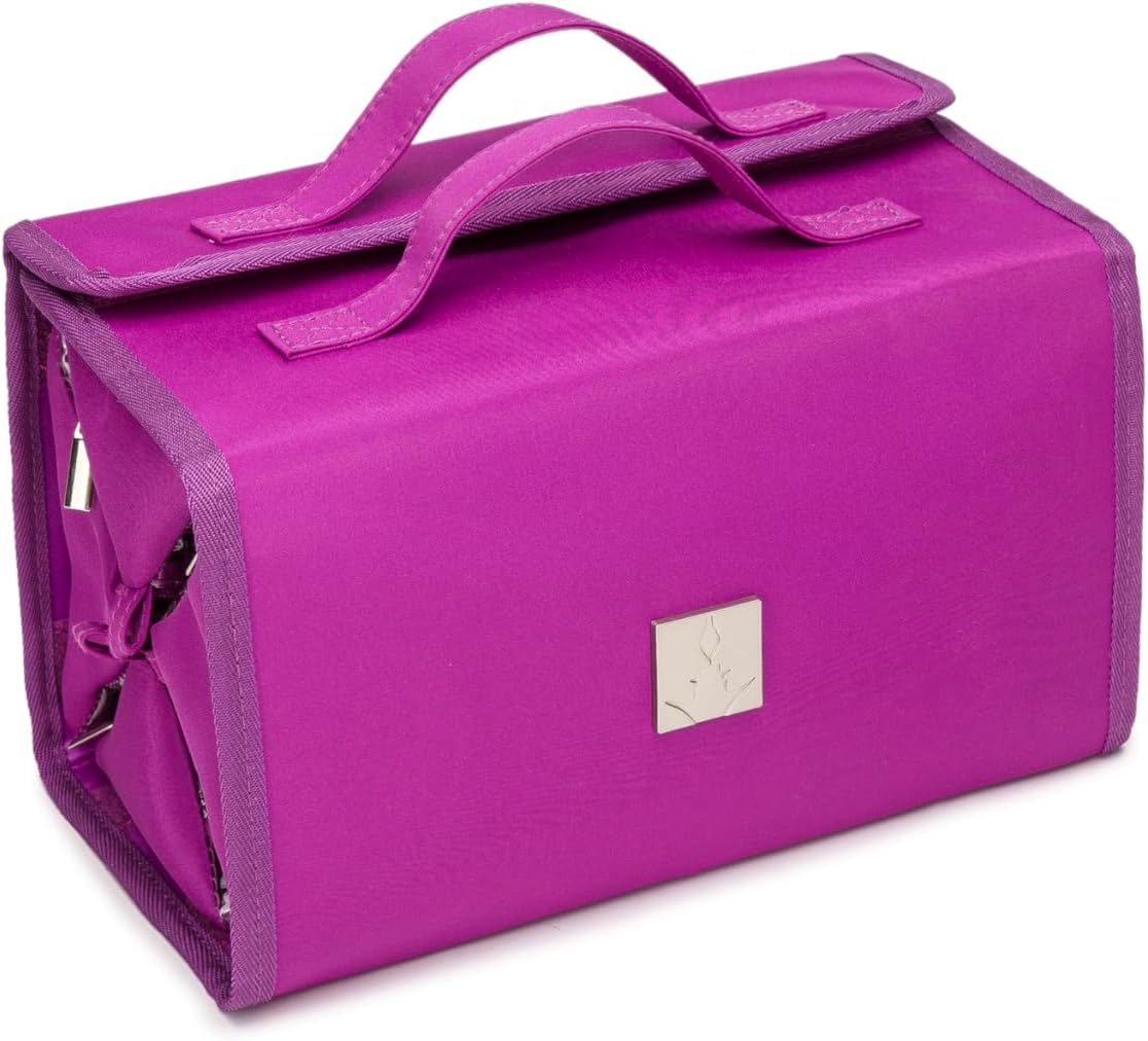 Roll Up Makeup Bag - Travel Toiletry Organizer with 4 Clear TSA Approved Pouches | Hanging Cosmetic Bag for Men & Women