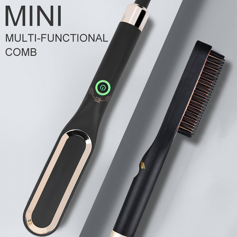 Electric Beard Straightening Comb, Multifunctional Beard Straightener Brush for Men 100‑240V Grooming Gifts for Men (US Plug)