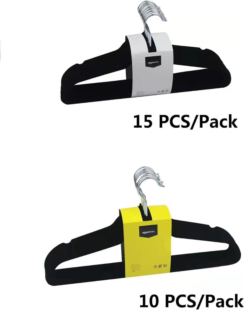 Space Saving Velvet Non-Slip Suit Hangers - 50-Pack Black Closet Organizer