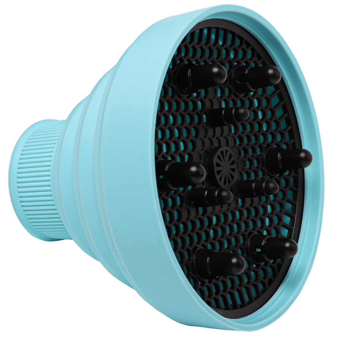 Collapsible Hair Dryer Diffuser Attachment - Portable & Foldable Hair Diffuser for Most Hair Dryers | Fits Nozzle Diameter 1.575-1.968 Inch - Blue