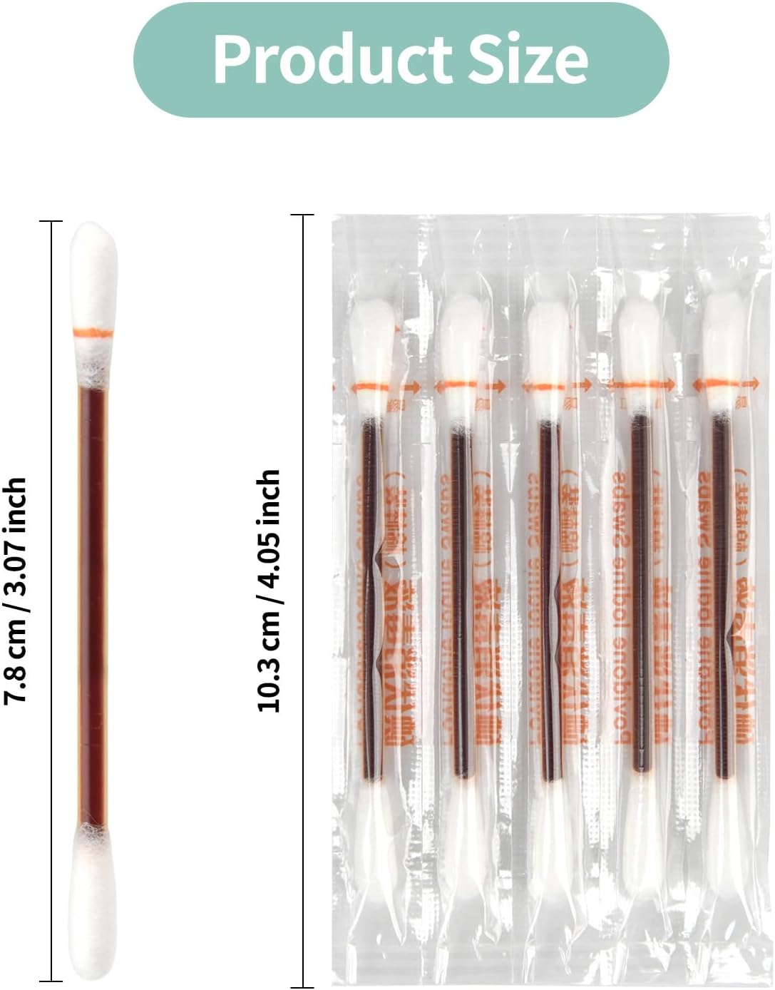 Iodine Swabs for Wound Care - Premium Cotton, Sterile & Travel-Friendly | 100 Count
