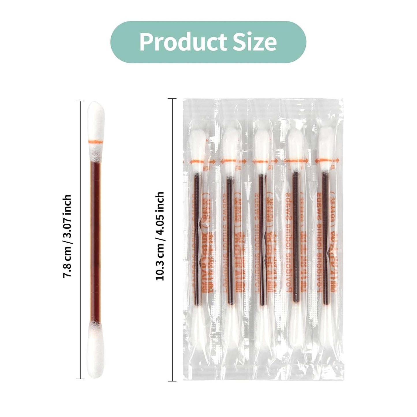 Organic Cotton Iodine Swabs - Sterile Snap & Flow Design | 200 Count, FSA & HSA Eligible Wound Care