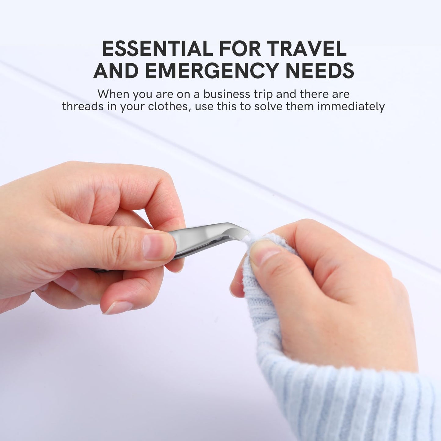 Cuticle Nipper with Pusher, 2-in-1 Portable Cuticle Trimmer with Pouch Tool for Men and Women