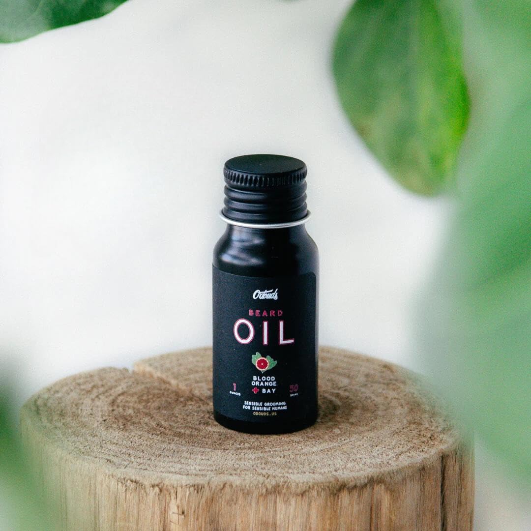 O'Douds Beard Oil - Conditions, Moisturizes & Soothes Beard & Facial Hair - Reduces Dry, Flakey, Itchy Skin - Plant-Based Ingredients for all Beards - Blood Orange & Bay, 1 oz.