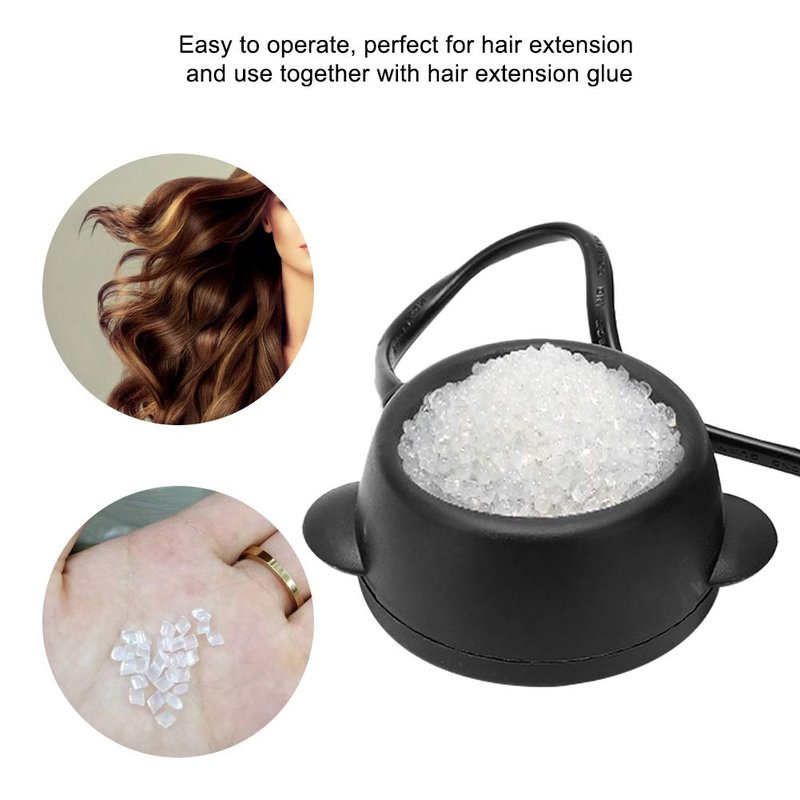 Luatoxry Hot Glue Pot, 150 Degree Constant Temperature Hot Pot, 110-220V Glue Melting Stove with 1.6in Inner Diameter, ABS Hair Extension Pots for Home, 2.4x2.4x0.6in