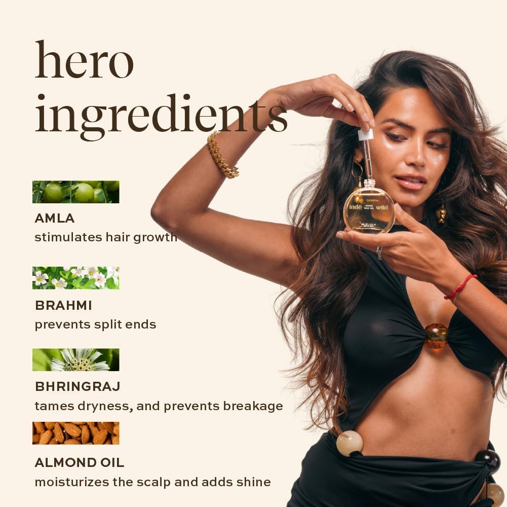 Indie wild Champi Hair Oil, 16+ Ayurvedic Actives, Scalp Massage, Pre-Wash, Overnight Treatment, (50ml)