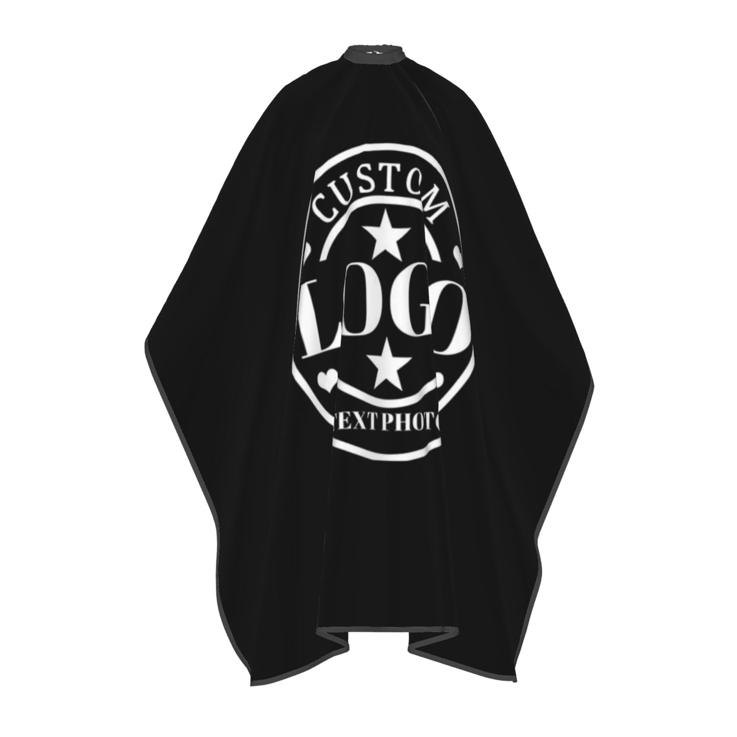 Custom Barber Cape Customized Haircut Capes Logo Text Photo Salon Hairdressing Apron for Home and Barbershop Black