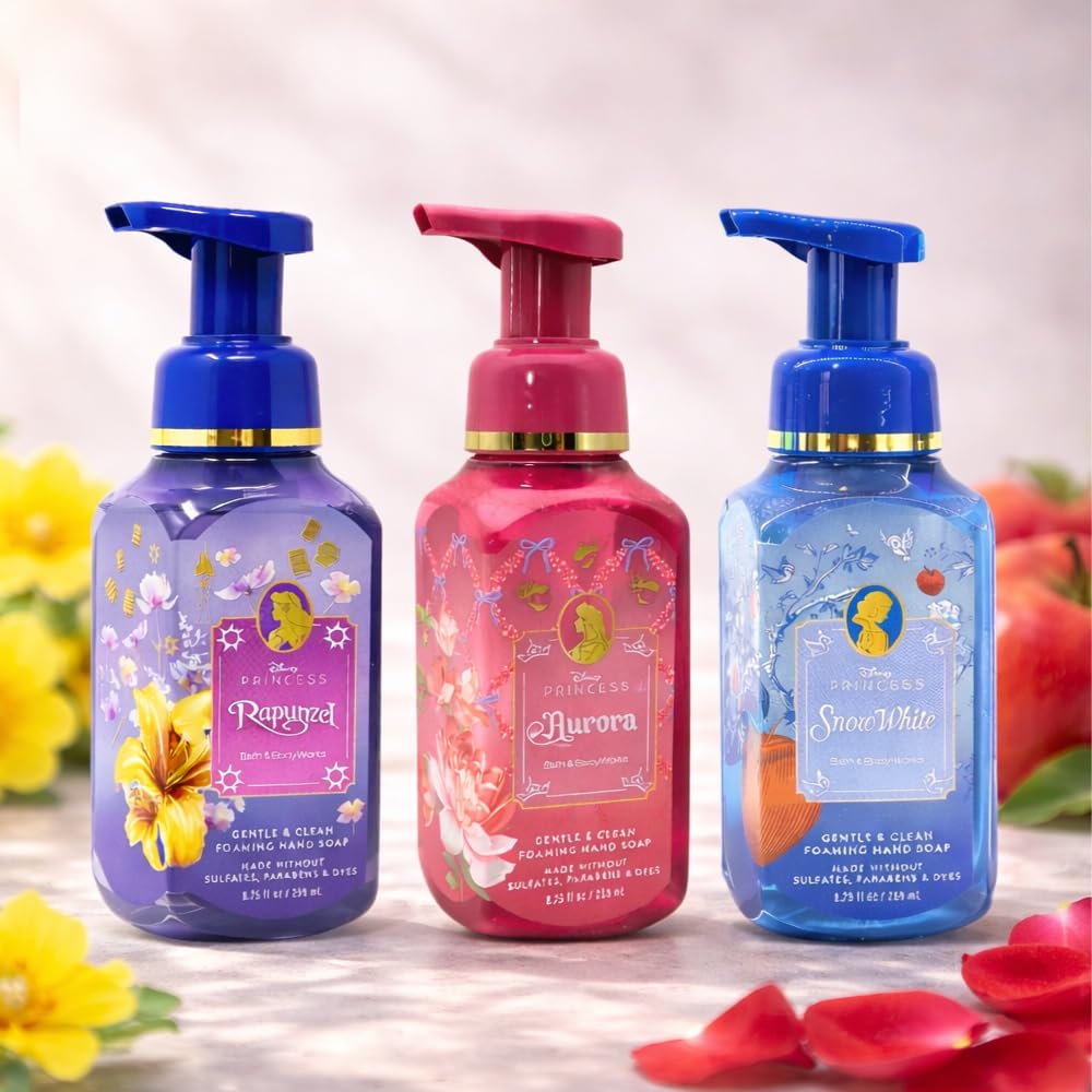 Foaming Hand Soap Set - Gentle & Clean Princess Collection | 3-Pack 8.75 fl oz (Rapunzel, Aurora, Snow White)