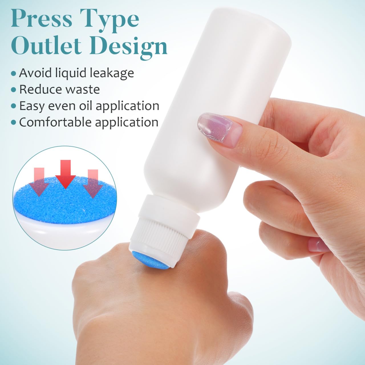 Luxshiny 4-Pack Sponge Tip Applicator Bottles, 3.4 oz Refillable & Leak-Proof Liquid Daubers for Envelope Moistener, Paint, and Essential Oils, Portable Travel Size