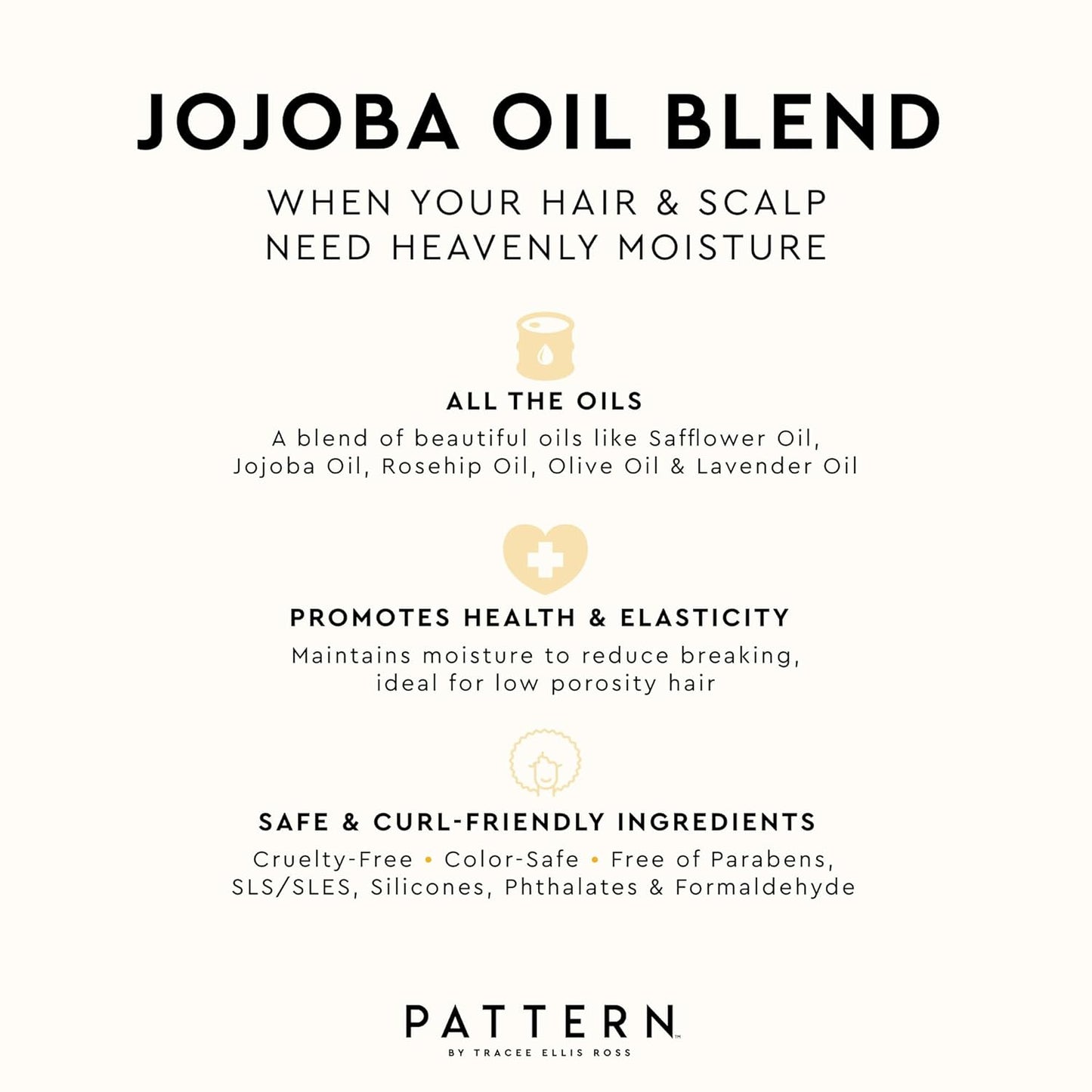 PATTERN Beauty Jojoba Hair Serum - Lightweight Moisture Boost with Safflower, Rosehip & Lavender Oils | 3.9 Fl Oz