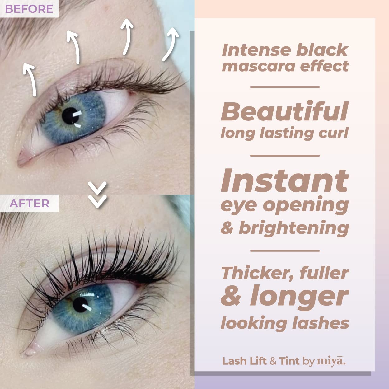 Miya Lash Lift & Brow Lamination Kit - Professional Keratin Treatment for Voluminous Eyebrows & Lashes | 8-Week Results