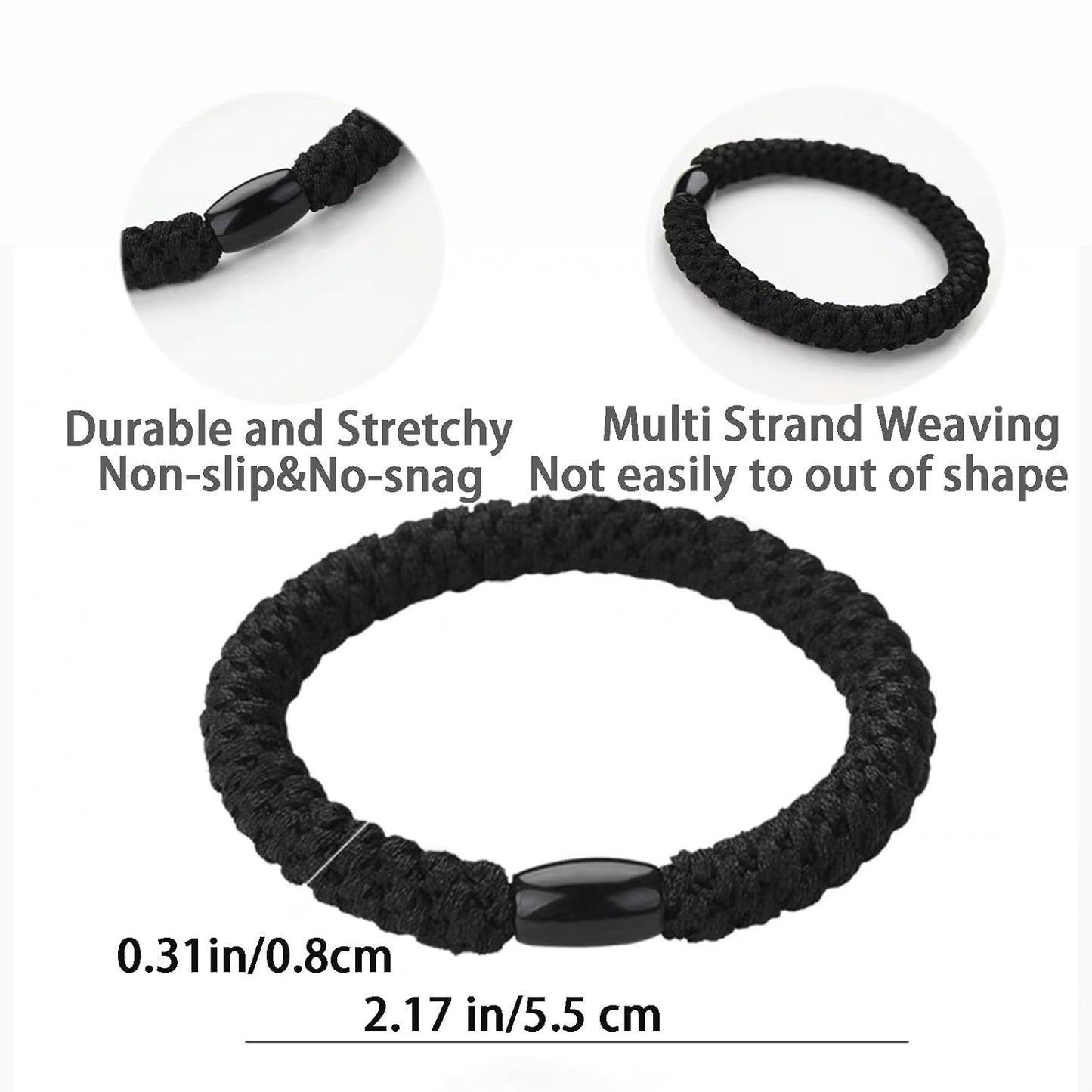 Braided Hair Ties for Women & Girls - 15 PCS High Elastic Ponytail Holders | No Damage, Neutral Color