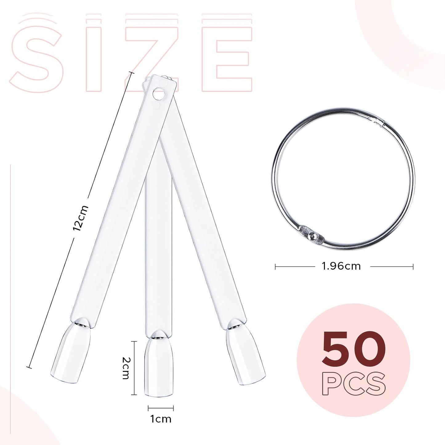 Azurebeauty 50 Pcs Nail Color Sticks - Clear Fan Shape Display Tips for Nail Art Practice | Transparent Sample Sticks