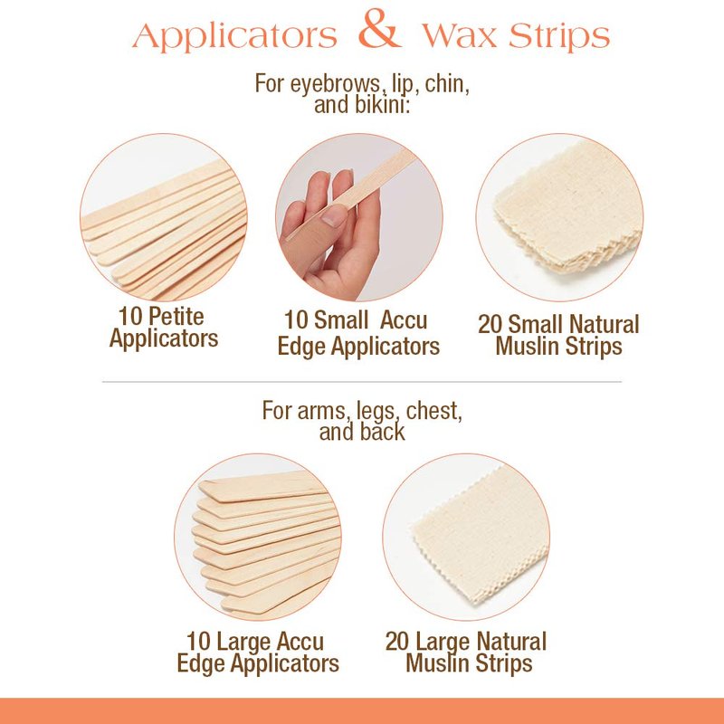 GiGi Waxing Starter Kit - At-Home Hair Removal Kit for Face & Body, Soft Wax Warmer, Pre & Post Waxing Care
