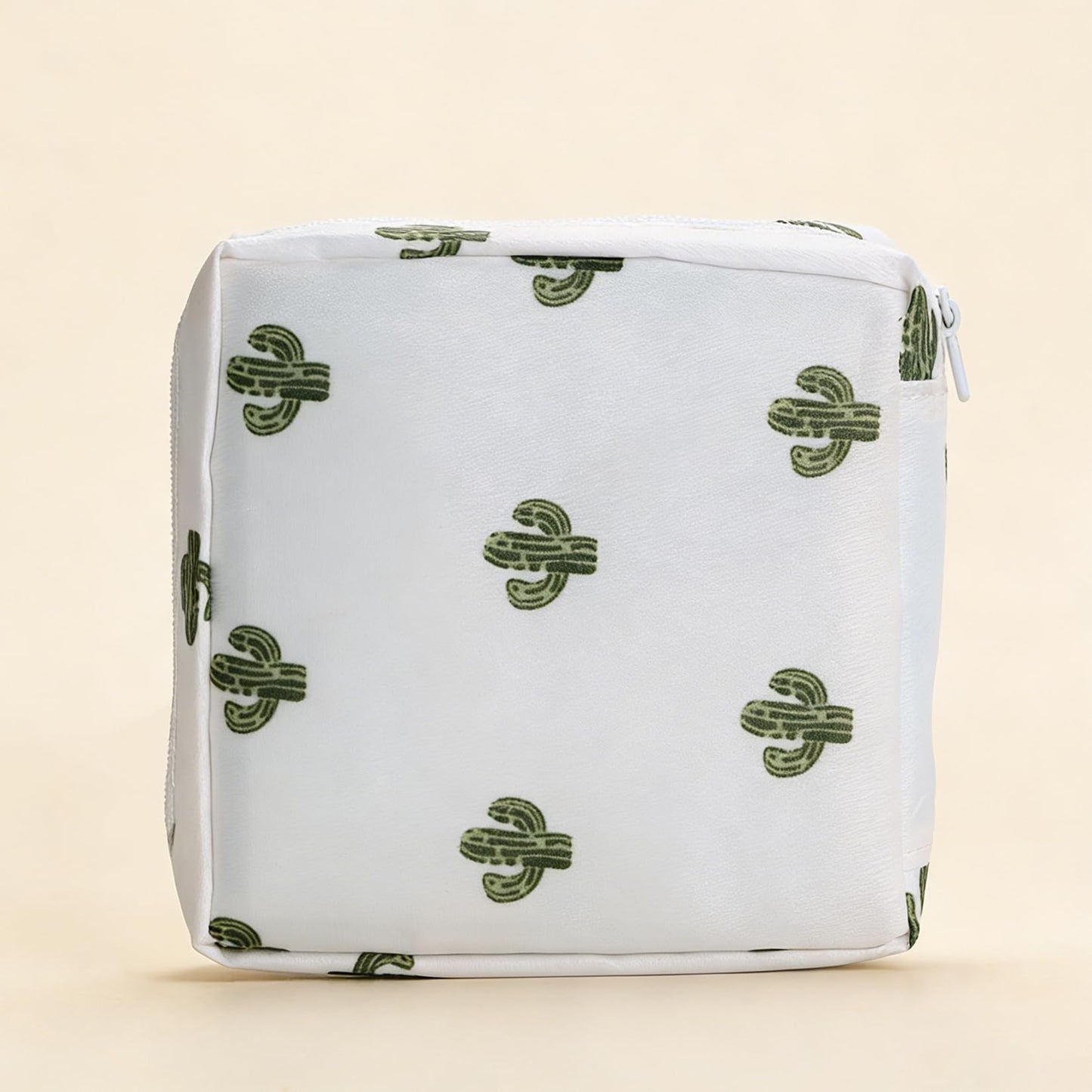 Sanitary Napkin Storage Bag for Purse - Portable Period Bag for Teen Girls & Women - Small Tampon Holder Case & Feminine Product Organizer - Privacy Pouch for Menstrual Supplies(White)
