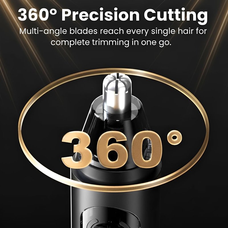 Mr Bold Nose Hair Trimmer, 360° Blade System, Painless and No-Pull Hair Trimmer for Men, Dual Edge Blades for Easy Cleansing