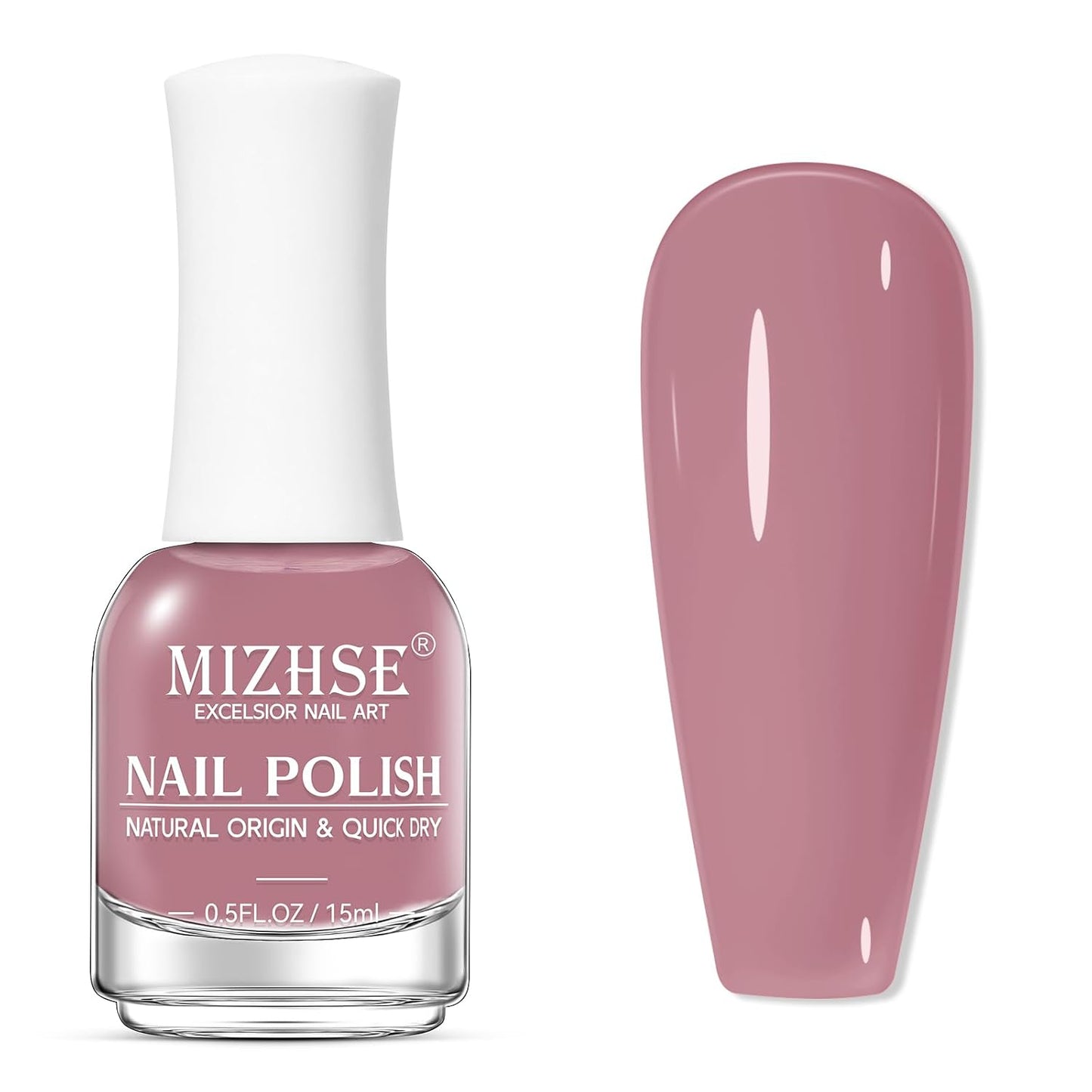 MIZHSE Quick Dry Hot Pink Nail Polish - Non-Gel Air Drying, 15ml Glossy Finish for DIY Manicure