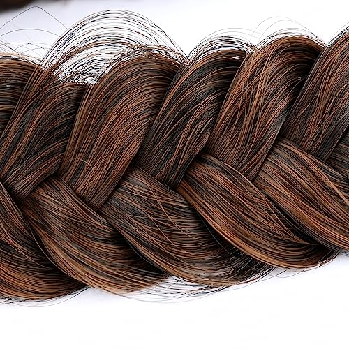 BOBIYA Auburn Synthetic Braided Headband Wide 2 Strands Chunky Hair Braid for Women & Girls