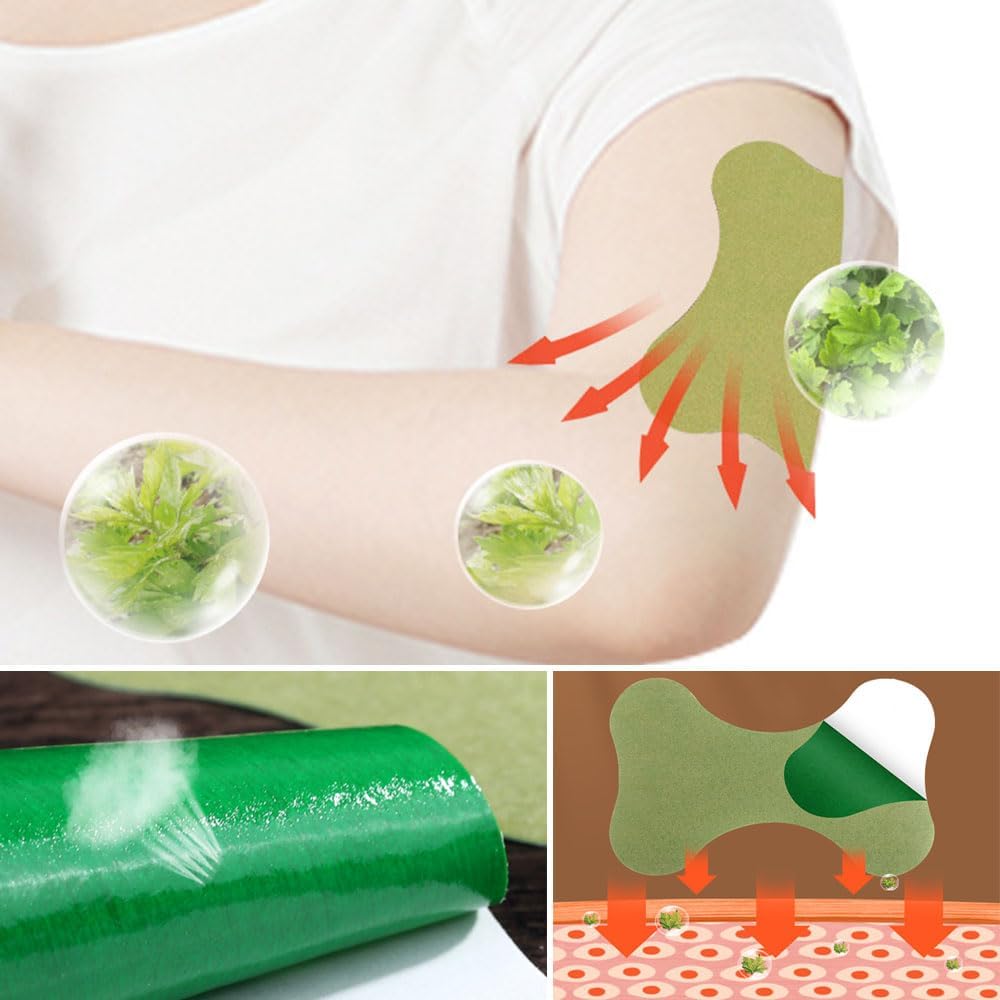 Mugwort Patches - 24 Natural Herbal Stickers for Arm & Leg Relief | Effective Wormwood Therapy