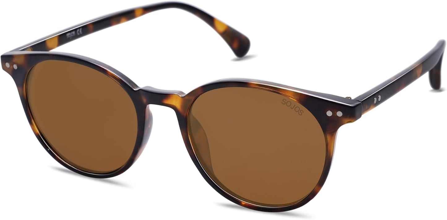 SOJOS Small Round Polarized Sunglasses for Women & Men - Vintage UV400 Protection