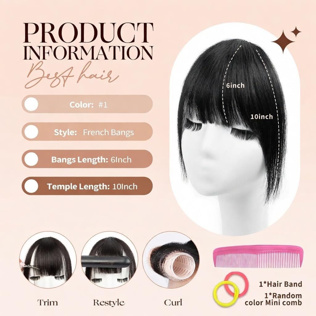 Boymia Clip on Bangs for Women Hair